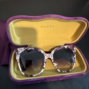 Gucci Floral Sunglasses with Purple Accents